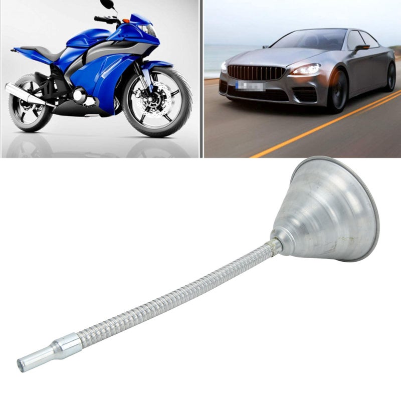 Universal Priming Funnel Carbon Steel Spout Funnel with 330mm/12.99in Flexible Hose for Cars Motorcycles Trucks - Image 4