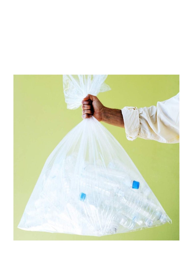 Terabyte أكياس قمامة شفافة 90x110، 70 جالون أكياس قمامة قابلة للتحلل لعلب المطبخ أكياس قمامة مريحة للاستخدام المنزلي ومكتب القمامة أكياس تسوق أكياس بلاستيكية - عبوة مكونة من 50 قطعة. - Image 4