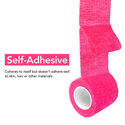 RISEN Cohesive Bandage 2 x 5 Yards 6 Rolls Self Adherent Wrap Medical Tape Adhesive Flexible Breathable First Aid Gauze Ideal for Stretch Athletic - Image 5