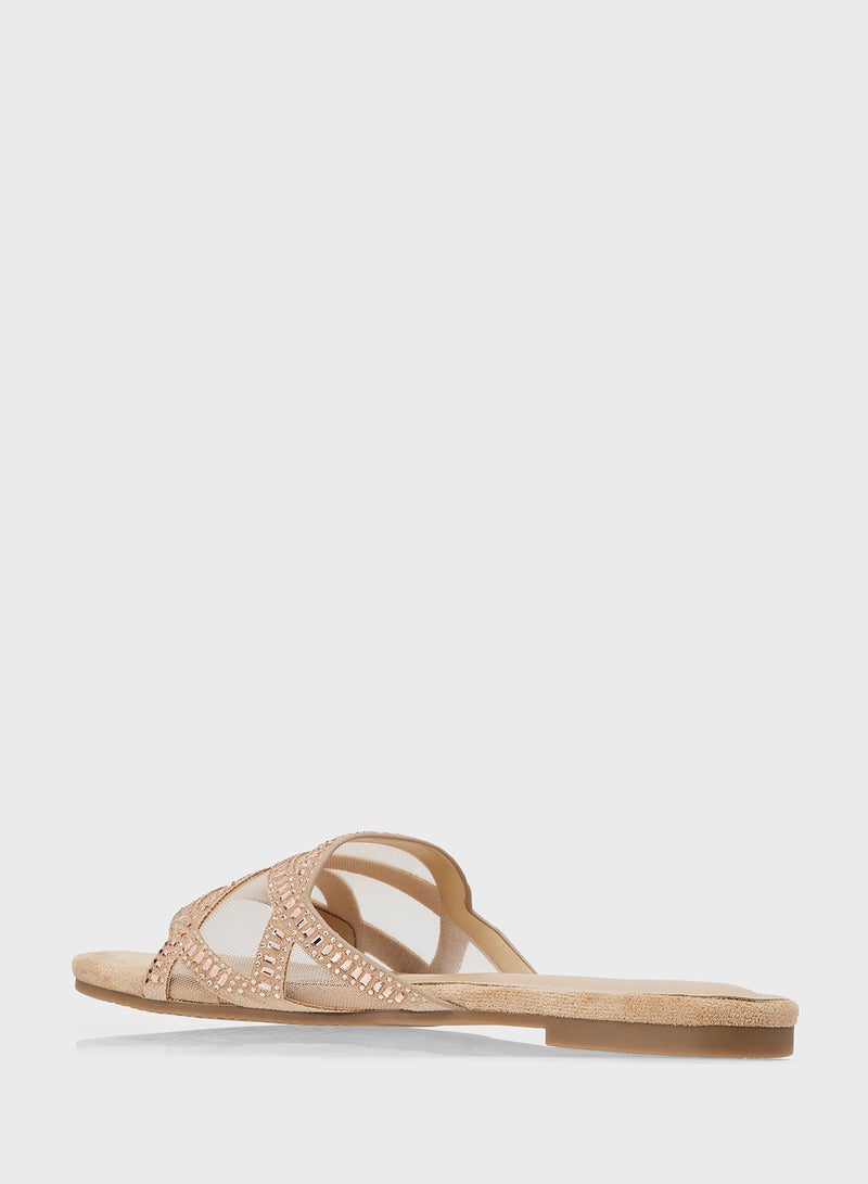 Khizana Sparkly Flat Sandal - Image 3