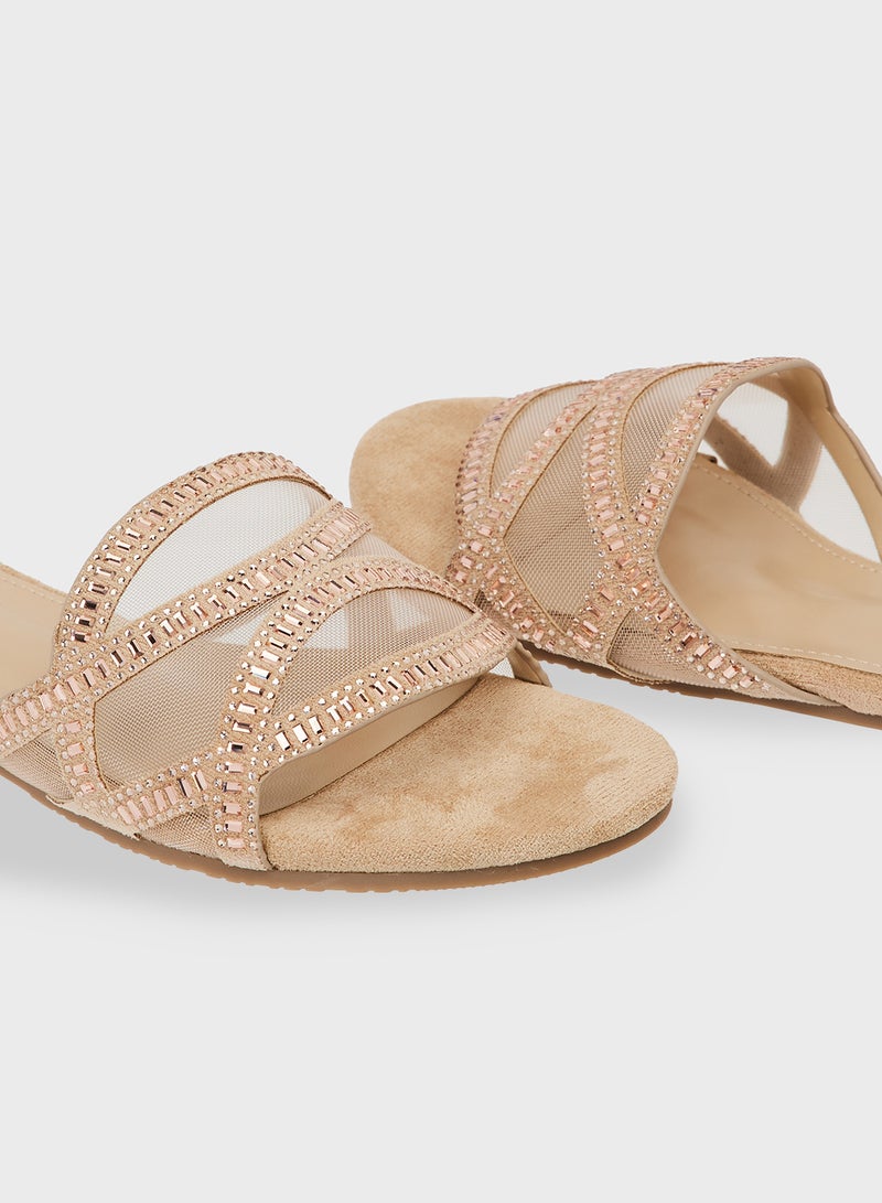 Khizana Sparkly Flat Sandal - Image 4