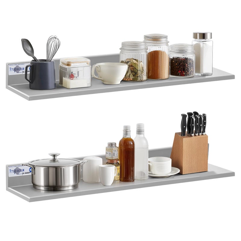 Profeeshaw Stainless Steel Shelf Wall Mounted Commercial Stainless Steel Shelves 8.6 * 30 Inch 58lb Heavy Duty Commercial Kitchen Shelf for Restaurant, Bar, Utility Room, Kitchen and Garage - Image 1