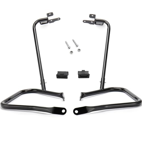 MoKitDora Touring Rear Saddlebag Bracket Guard Bars Compatible with 2014-up Harley Street Road Electra Glide Road King, Black - Image 1