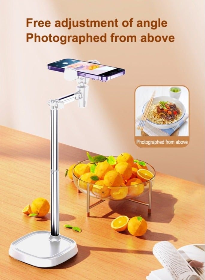 Mobile Phone Holder Stand, Adjustable Height 30-45cm Foldable 360° Rotating Phone Stand, Universal Desk Phone Holder for Live Streaming Video Recording Office Home Compatible with iPhone Samsung Xiaomi Huawei - Image 5