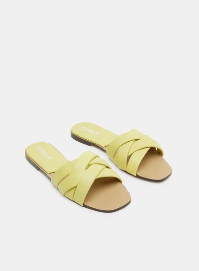 ONLY Cross Strap Leather Sandals