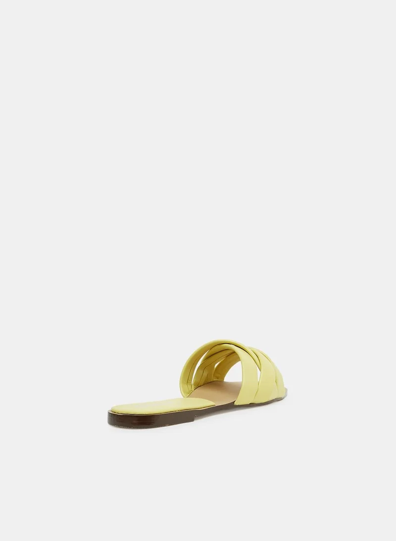 ONLY Cross Strap Leather Sandals