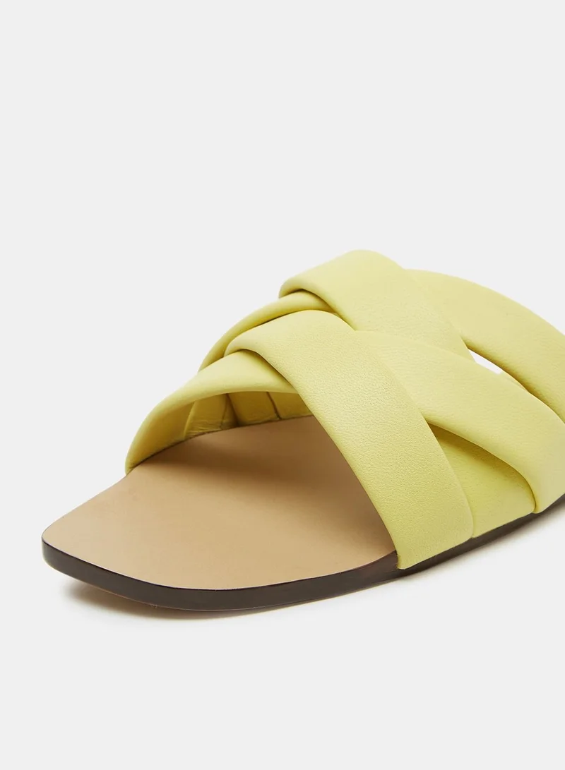 ONLY Cross Strap Leather Sandals