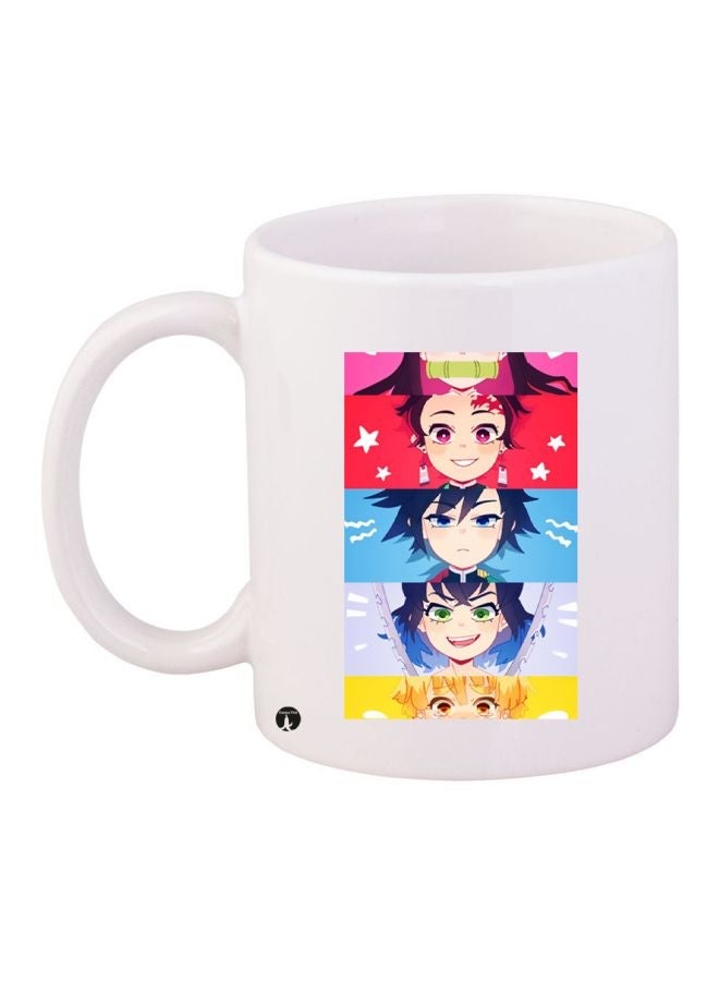 RYN Anime Printed Coffee Mug White/Red/Blue 11ounce
