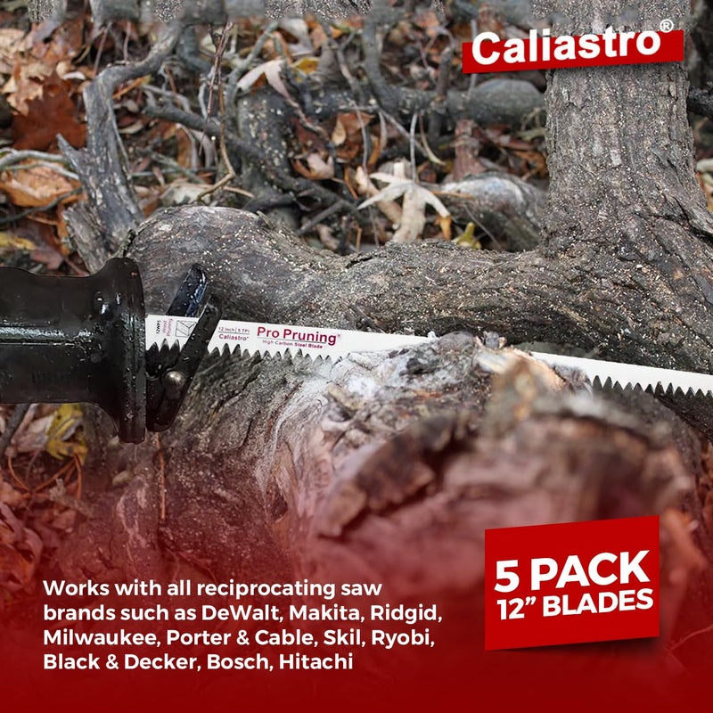 Caliastro 12-Inch Wood Pruning Saw Blades for Reciprocating/Sawzall Saws - 5 Pack - Image 2