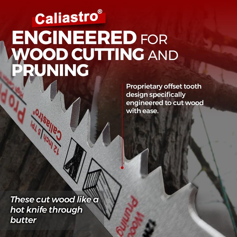 Caliastro 12-Inch Wood Pruning Saw Blades for Reciprocating/Sawzall Saws - 5 Pack - Image 3