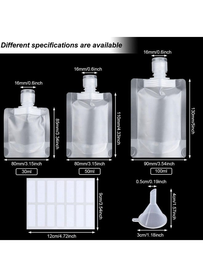 Anugrah Travel Squeeze Pouch Set, Travel Fluid Makeup Packing Bag Empty Portable Stand Up Refillable Squeeze Pouches Spout Bags Cosmetic Lotion Shampoo Face Cream Hand Soap 30ml/ 50ml/ 100ml - Image 2