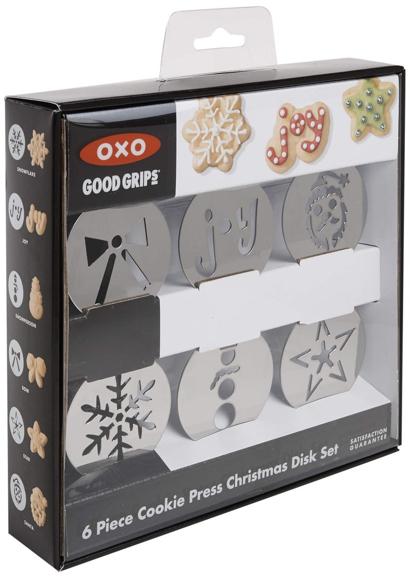 OXO Good Grips Cookie Press Holiday Disk Set, Metallic - Image 3
