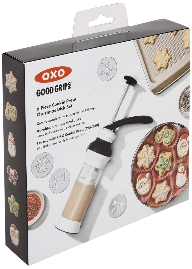 OXO Good Grips Cookie Press Holiday Disk Set, Metallic - Image 4