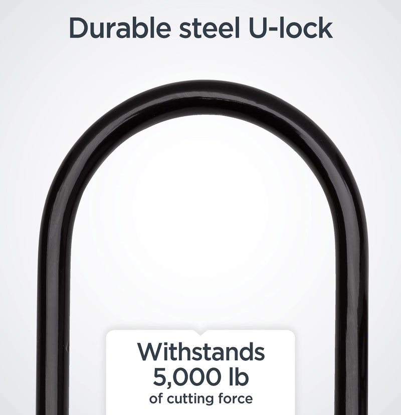 Schwinn Bike U-Lock with Keys, 12 mm x 7.5 inches, Black, Vinyl Coated Steel Shackle, Mounting Bracket for Storage and Transport, Anti Theft Protection, Shackle Bike Lock for Security - Image 5