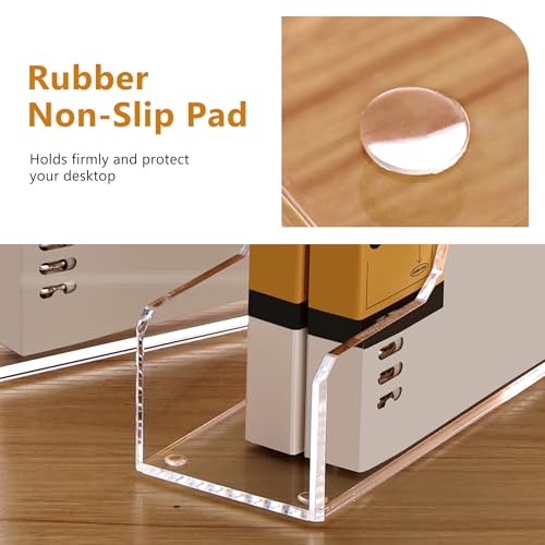 SANRUI Acrylic File Organizer Clear Desk Organizer and Storage Bins Holding for Folders Binders Notebooks Envelopes Multipurpose Magazine File Organizer for Home Office 2 Pack - Image 3