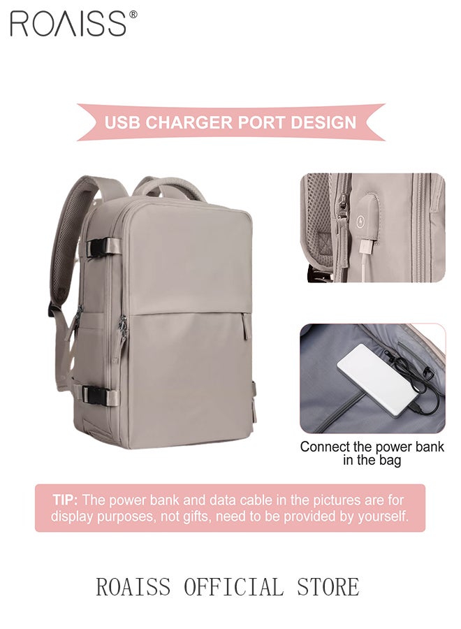 roaiss Travel Backpack for Men Women Carry On Backpack with USB Charging Port Shoe Compartment Flight Approved College School Bag Casual Daypack for Weekender Business Hiking  - Image 5