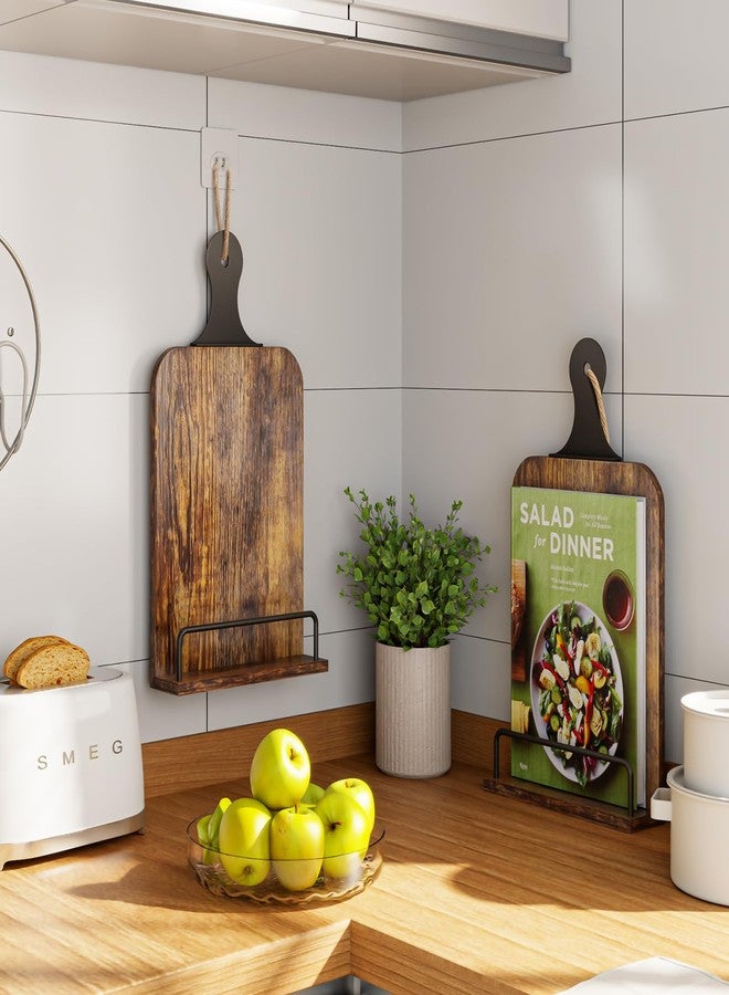 KLM Kitchen Cookbook Stand - Recipe Book Holder for Cooking, Organising and Storage - Perfect Home Shelf Decor and Wedding Retirement Gift for Woman (Brown) - Image 3