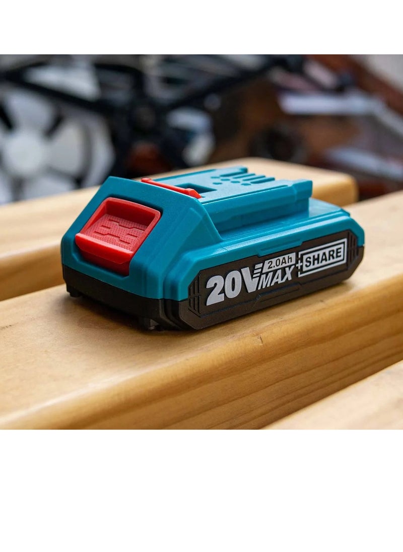 TOTAL TOTAL Lithium 20V Battery Pack – 2.0Ah Lithium-Ion, LED Power Indicator, Compatible with P20S Series Tools, Long-Lasting Rechargeable Battery for Power Tools  - Image 3
