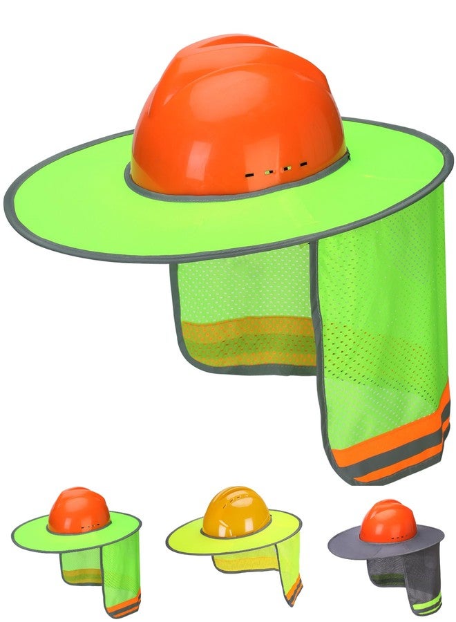 UNCO- Hard Hat Sun Shield, Green, Full & Standard Brim Mesh Sunshade High Visibility Reflective, Hard Hat Sun Shade, Hard Hat Accessories, Hard Hat Visor, Hard Hat Shade, Hard Hat Neck Shade - Image 1