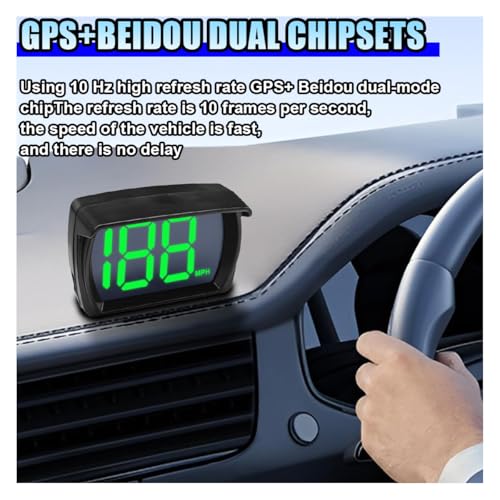 DUSCOKE Car HUD GPS Digital Speedometer, MPH Speed Meter with LED Large Font Head Up Display, Universal USB Cable Plug & Play Speed Gauge for Car, Truck, SUV, Motorcycle (MPH) - Image 3