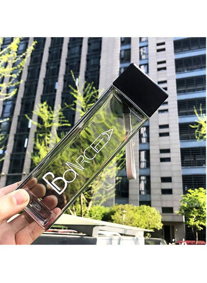 إسكدنيا Cute Square Water Bottle Clear/Black 19.5x5.5x5.5cm - Image 3