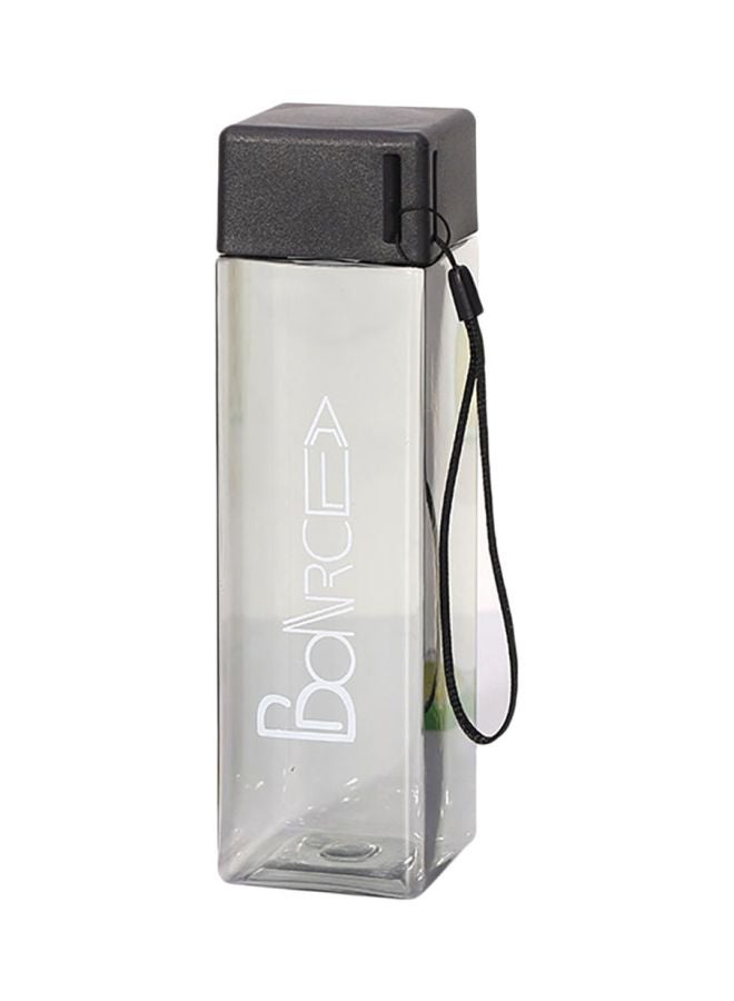 إسكدنيا Cute Square Water Bottle Clear/Black 19.5x5.5x5.5cm - Image 1