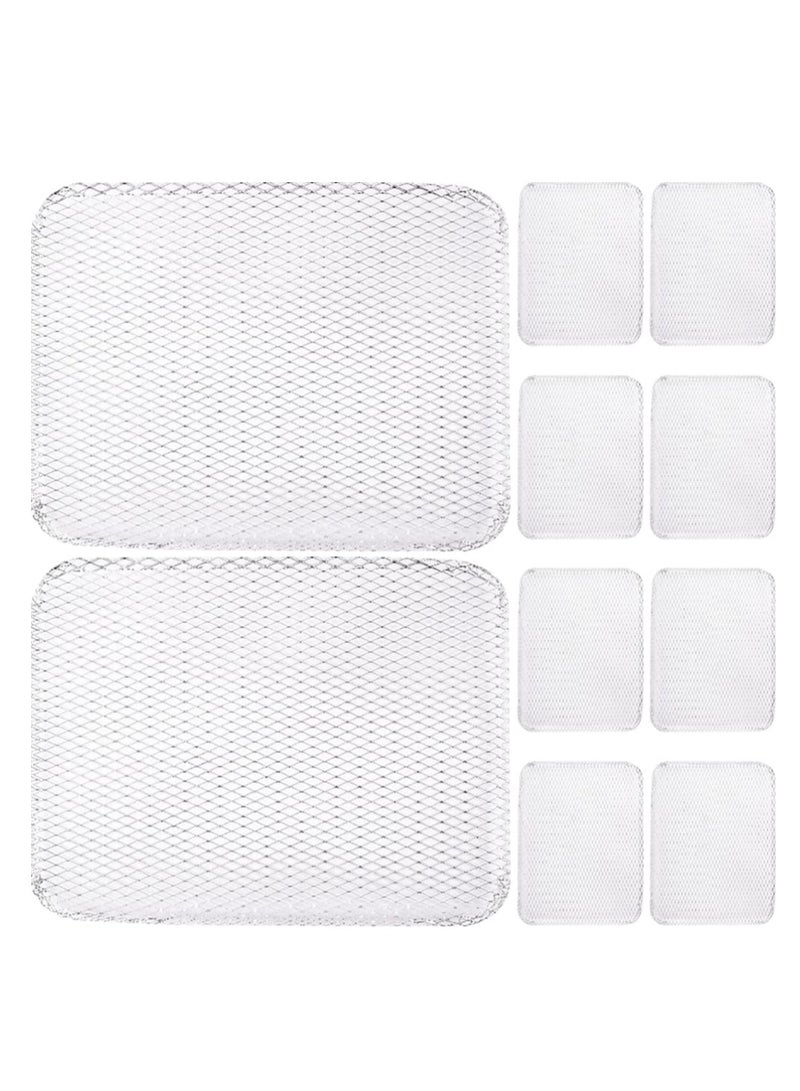SYOSI 10Pcs Aluminum BBQ Mesh Grill Mat Disposable Grill Topper Broiler Pans Non Stick Baking Tools Outdoor BBQ Accessories for Baking Cooking Grilling - Image 1