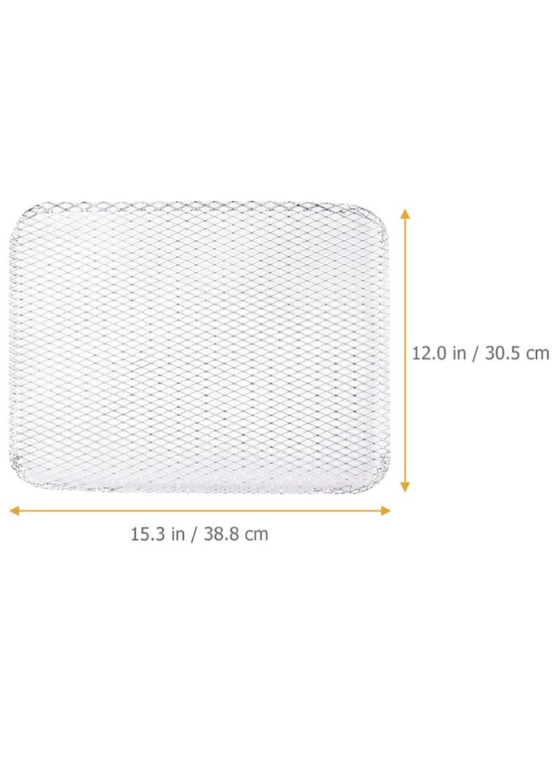 SYOSI 10Pcs Aluminum BBQ Mesh Grill Mat Disposable Grill Topper Broiler Pans Non Stick Baking Tools Outdoor BBQ Accessories for Baking Cooking Grilling - Image 2