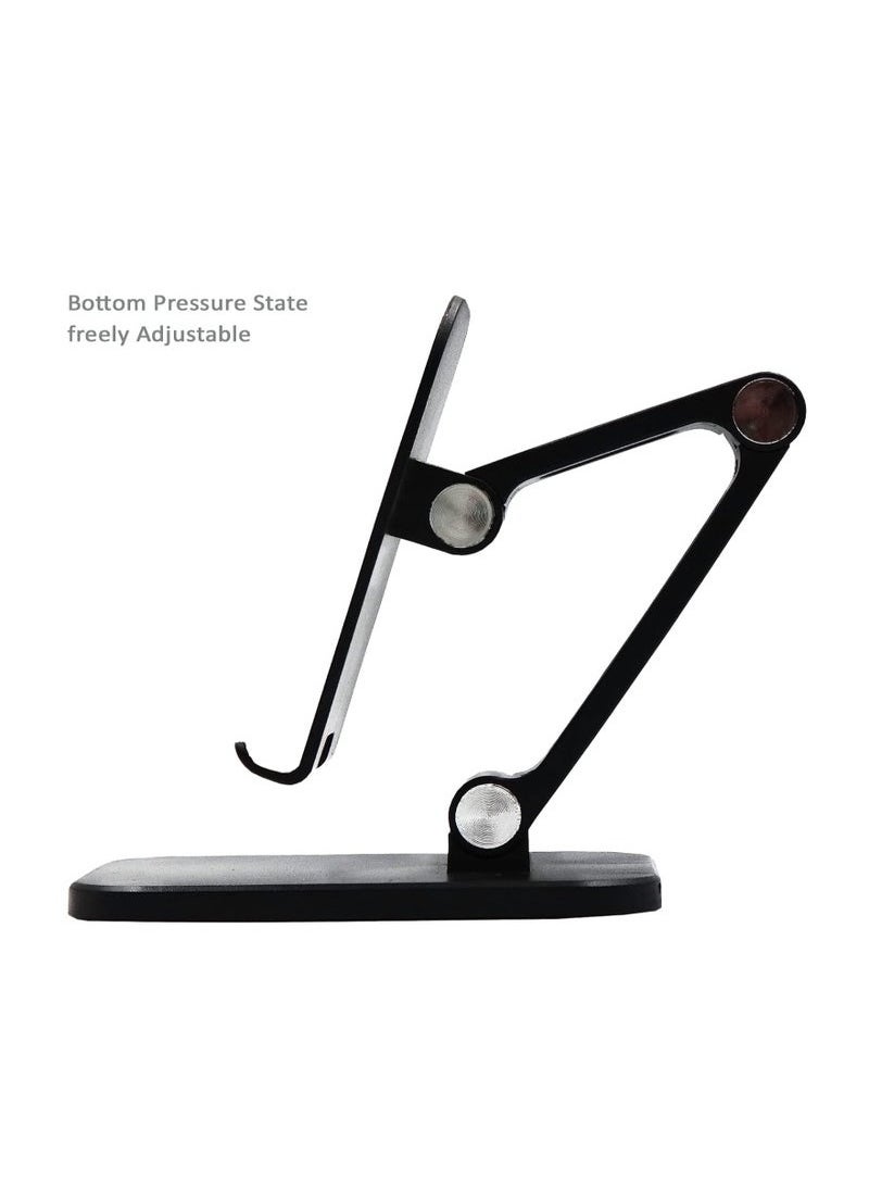 ELTRAZONE Adjustable Desktop Phone Holder Stand – Universal Cell Phone Stand Compatible with iPhone 14 Pro, 13 Pro, 12, XS, Samsung Galaxy S22 Ultra, S20, S10+, and More – Stable Anti-Slip Base, Ergonomic Viewing Angle – Ideal for Desk, Office, Home Use – Black  - Image 4