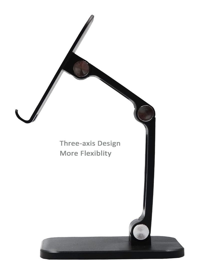 ELTRAZONE Adjustable Desktop Phone Holder Stand – Universal Cell Phone Stand Compatible with iPhone 14 Pro, 13 Pro, 12, XS, Samsung Galaxy S22 Ultra, S20, S10+, and More – Stable Anti-Slip Base, Ergonomic Viewing Angle – Ideal for Desk, Office, Home Use – Black  - Image 3