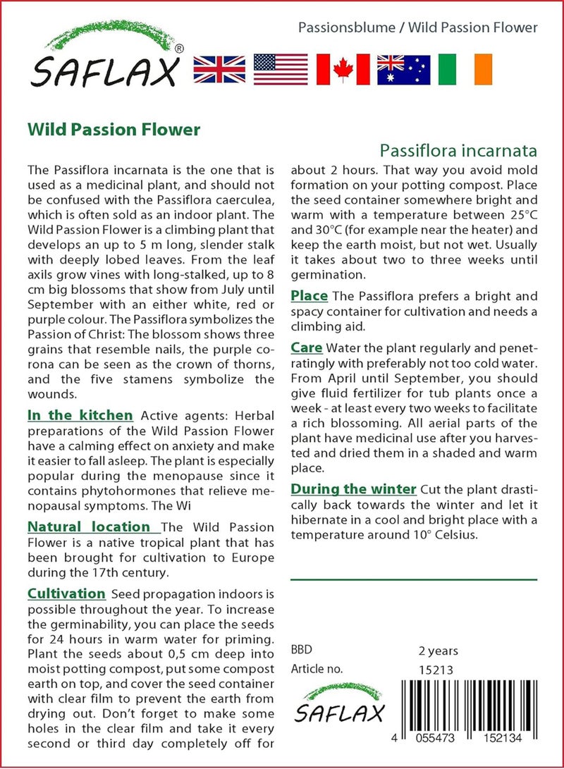 GGOOT Garden in The Bag - Wild Passion Flower - 5 Seeds - Passiflora incarnata - Image 3