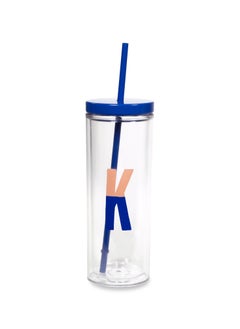 K Initial Tumbler with Straw Sparks of Joy
