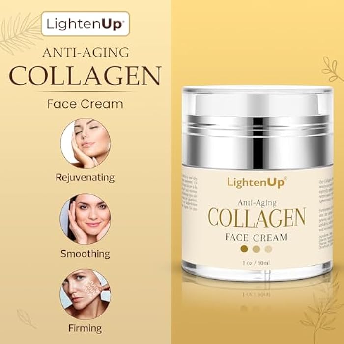 OMIC LIGHTEN-UP Lighten-Up Collagen Cream for Face - 1 fl oz / 30 ml - Antiaging, Fine Lines and Neck, Moisturizing and Hydrating Creams, Age Spots, with Hyaluronic Acid, for Women and Men - Image 2
