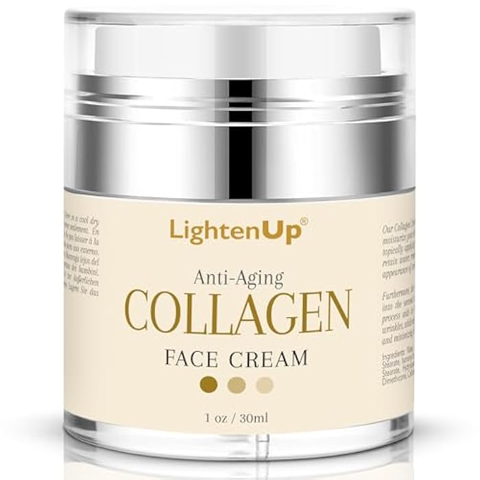 OMIC LIGHTEN-UP Lighten-Up Collagen Cream for Face - 1 fl oz / 30 ml - Antiaging, Fine Lines and Neck, Moisturizing and Hydrating Creams, Age Spots, with Hyaluronic Acid, for Women and Men - Image 1