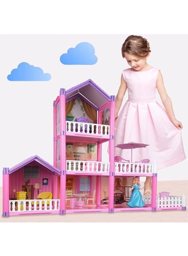 Beauenty Doll House Building Toys with Lights ,Girls Toddler DIY Ideas Gifts - Image 3