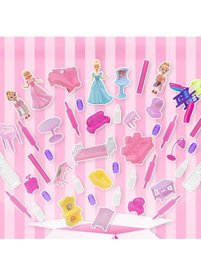 Beauenty Doll House Building Toys with Lights ,Girls Toddler DIY Ideas Gifts - Image 5