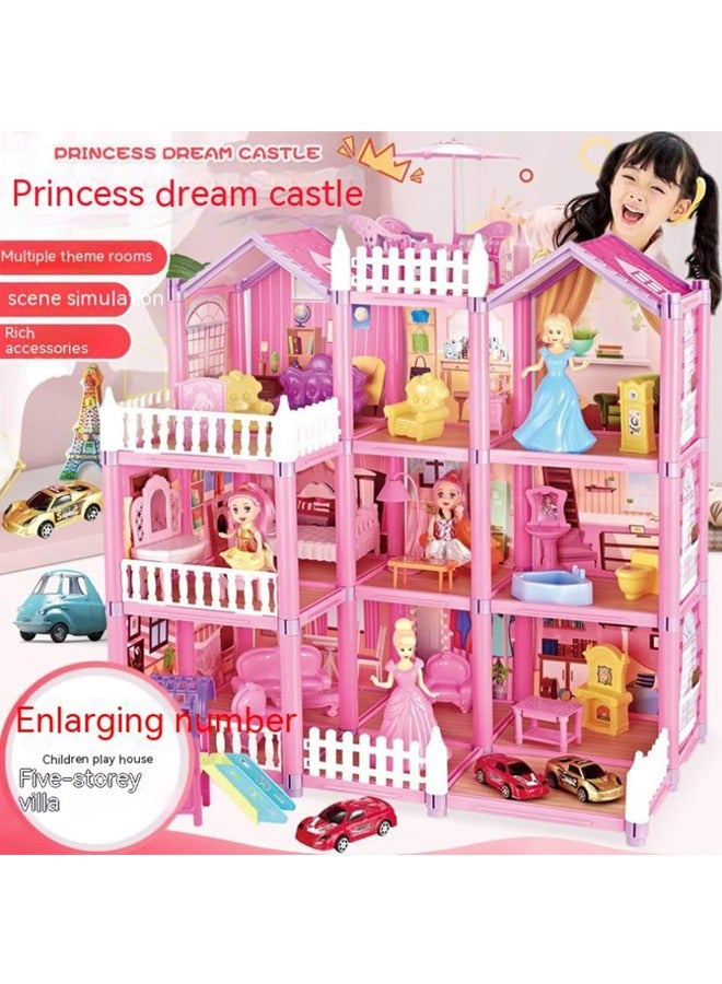 Beauenty Doll House Building Toys with Lights ,Girls Toddler DIY Ideas Gifts - Image 2