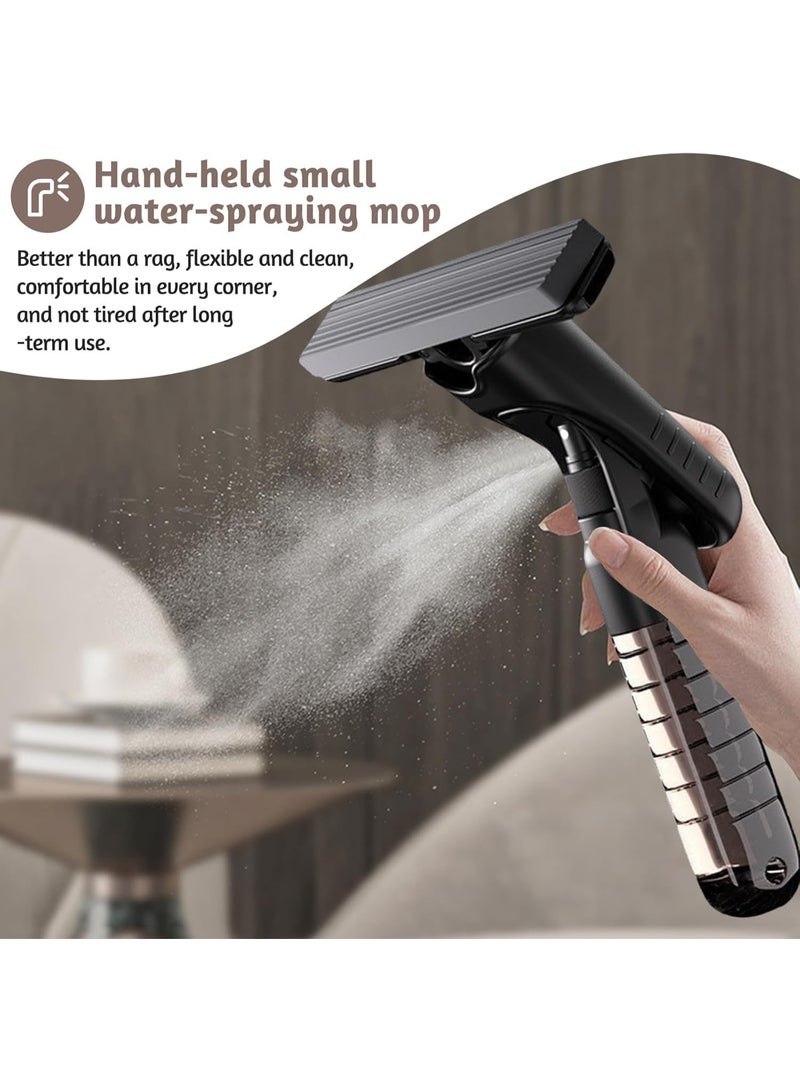 SYOSI Mini Spray Mop, Sponge Spray Mop, Compact Cleaning Tool with PVA Super Absorbent Sponge Head, Multi-Surface Mops for Small Spaces, Floors, Tabletops, Mirrors, Glass Doors, and Kitchen Walls (Black) - Image 2