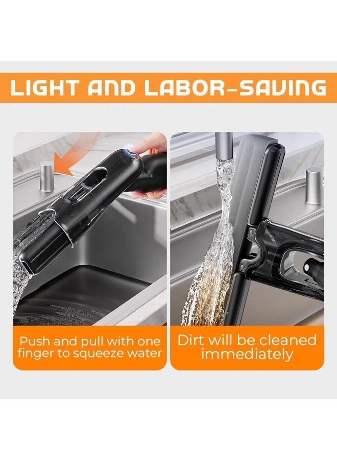 SYOSI Mini Spray Mop, Sponge Spray Mop, Compact Cleaning Tool with PVA Super Absorbent Sponge Head, Multi-Surface Mops for Small Spaces, Floors, Tabletops, Mirrors, Glass Doors, and Kitchen Walls (Black) - Image 3