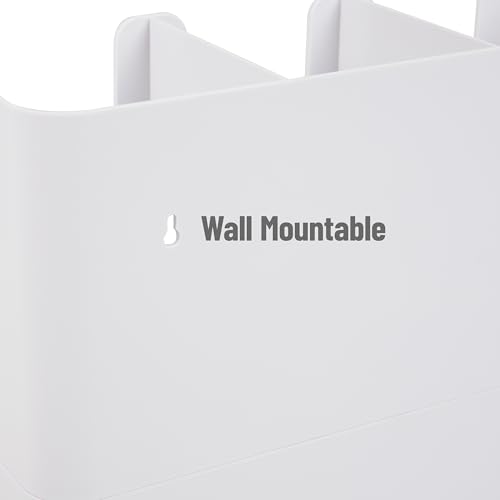 Mind Reader 6 Compartment Upright Breakroom Coffee Condiment and Cup Storage Organizer, White - Image 4