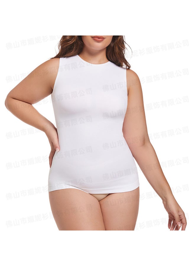 Russian Seamless Waist Shaping, Tummy Control, Waist Lengthening, Hip Tightening, Round Neck, Body Shaping, Plus Size Vest, Base Top