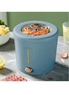 Generic 1L Mini Ramen Cooker, 450W Rapid Noodles Cooker, Multifunctional Electric Pot for Cooking Pasta, Egg, Soup, Portable Pot with Over-Heating Protection for Dorm, Office, Travel (Blue)  - Image 1