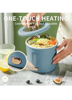 Generic 1L Mini Ramen Cooker, 450W Rapid Noodles Cooker, Multifunctional Electric Pot for Cooking Pasta, Egg, Soup, Portable Pot with Over-Heating Protection for Dorm, Office, Travel (Blue)  - Image 2