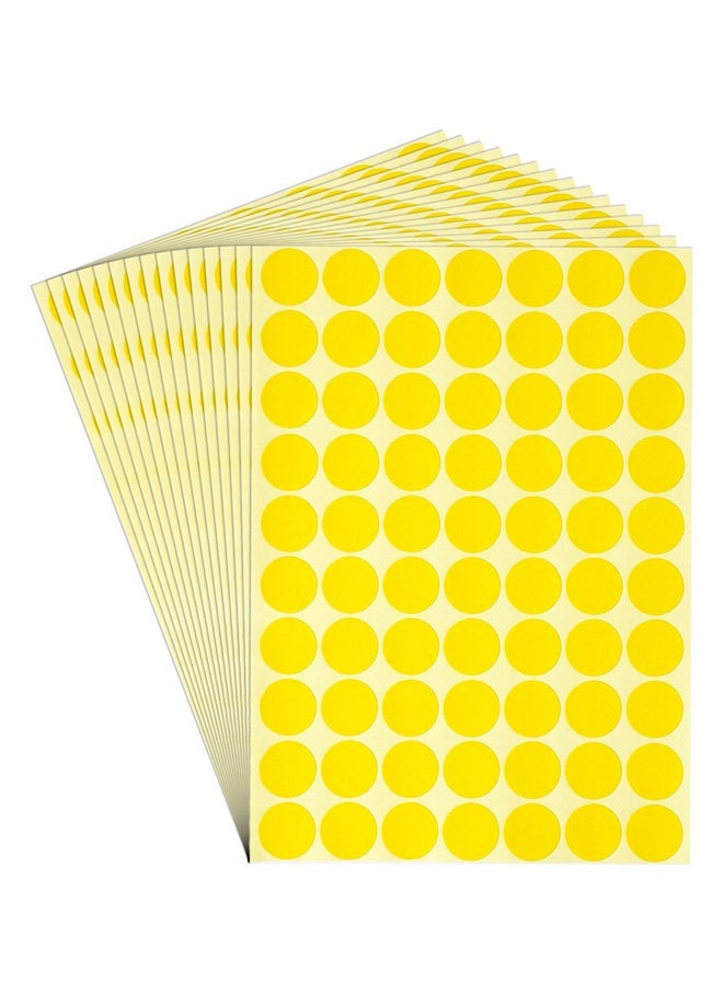 dealzEpic - Round Yellow Color Dot Stickers - Self Adhesive Peel And Stick Paper Label | Inventory/Storage Organizing/Planning Tool - Pack Of 15 Sheets  - Image 1