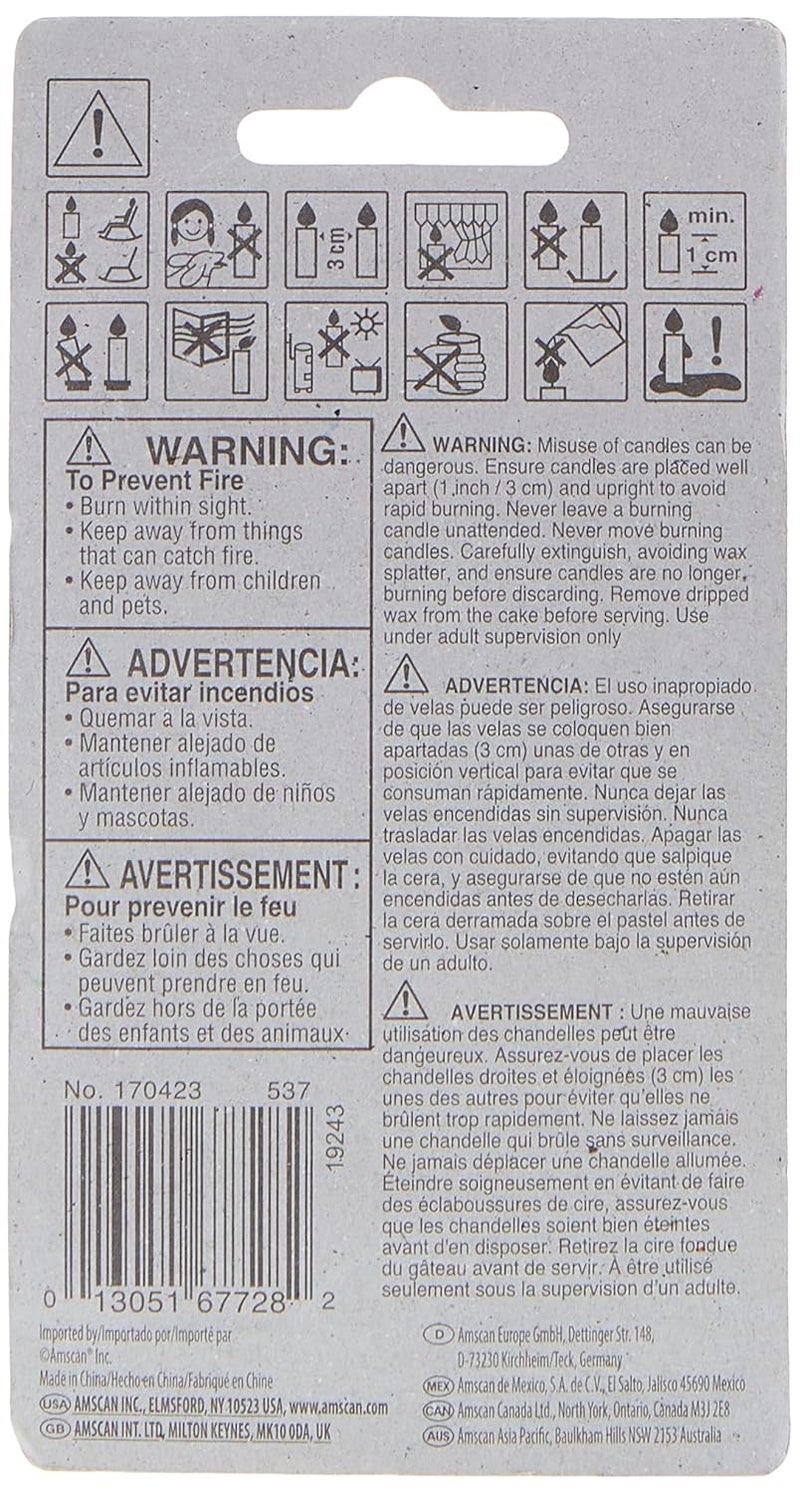 Amscan Metallic Gold 7 Birthday Glitter 325 Numeral Candle - Image 2