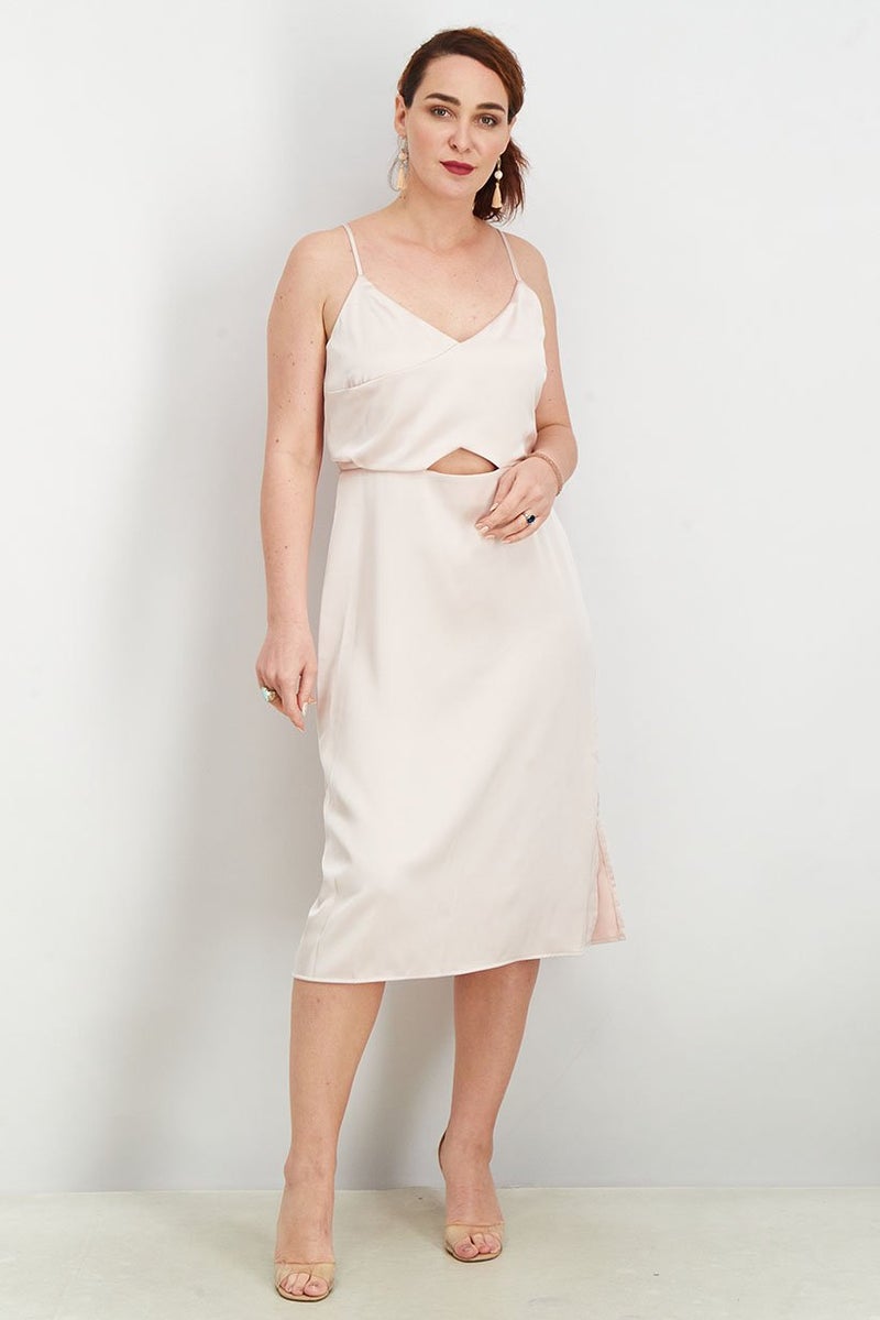 Sam Edelman Women Plain Sleeveless Midi Dress, Blush - Image 1