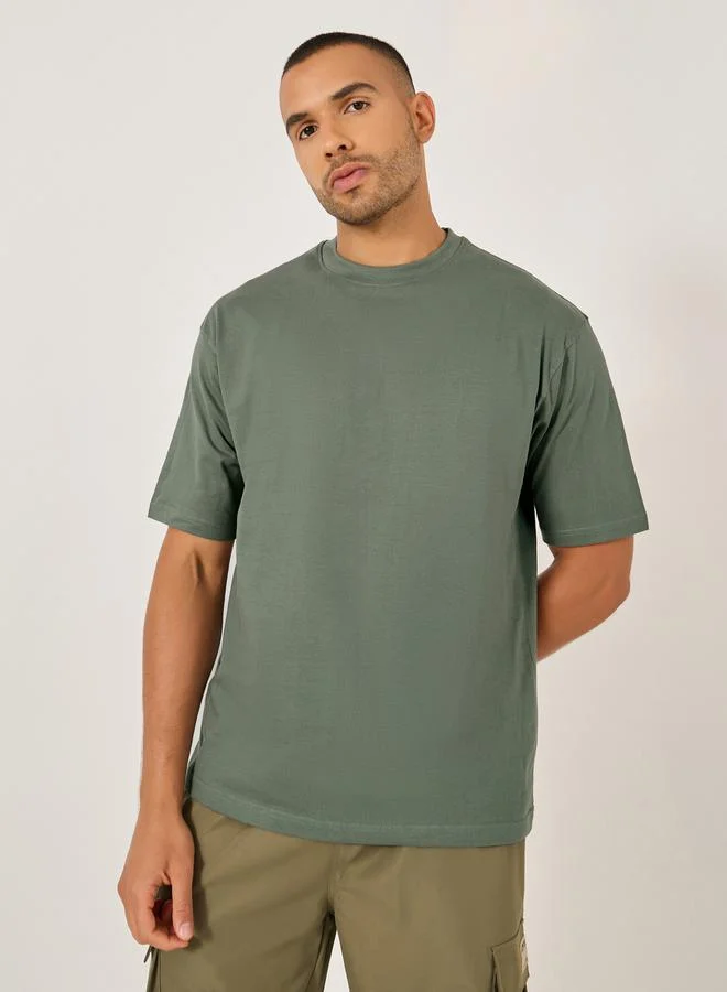 Styli Slogan Printed Jersey Oversized T-Shirt