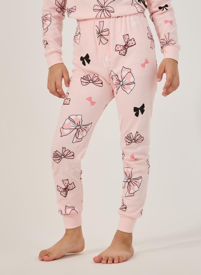 ستايلي طقم بيجامة وتيشيرت دائري مطبوع بالكامل - Image 5