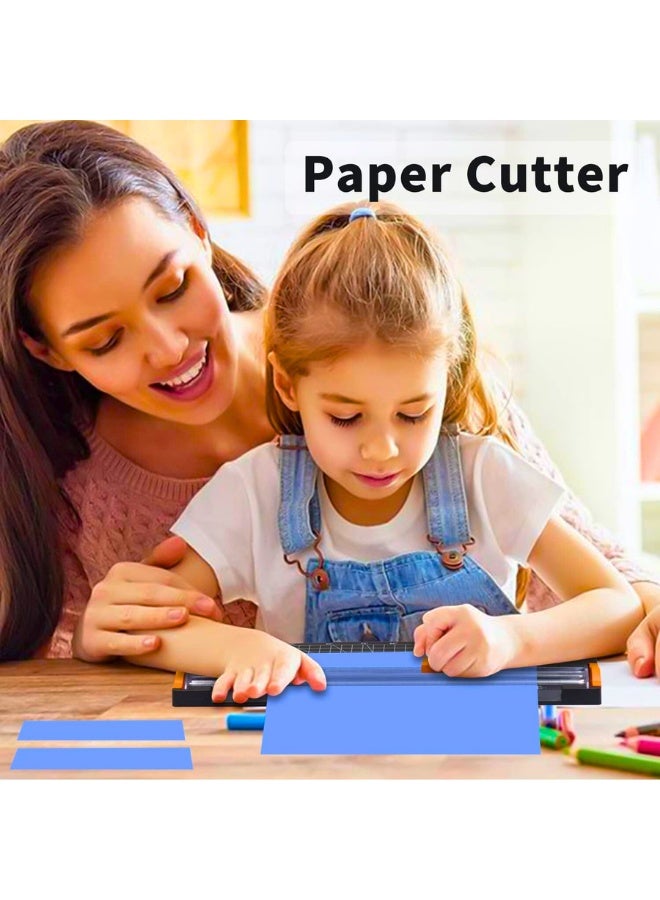 تشيس اب قاطع ورق، مقصلة ورق A4 مقاس 12 بوصة مع حماية أمان أوتوماتيكية ومسطرة جانبية، للقصاصات والملصقات والقسائم والبطاقات وورق الحرف والصور (أسود) - Image 2