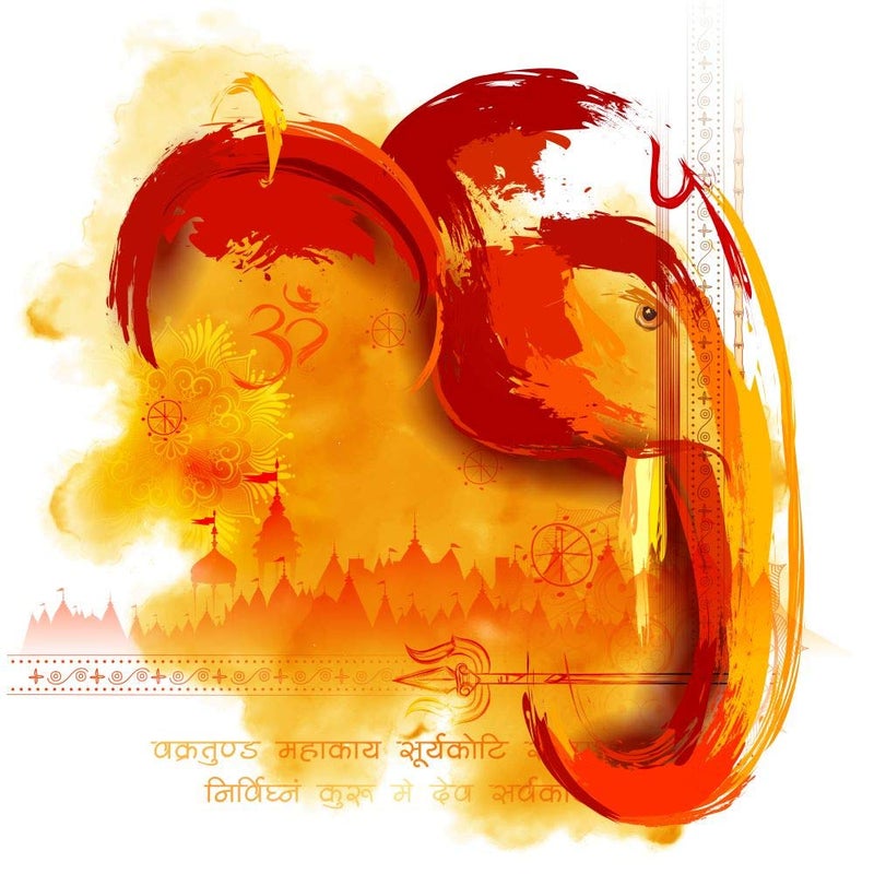 5 Ace Lord Ganpati background new fesitval Wall Sticker Poster|size:12x18 inch|Multicolor - Image 4